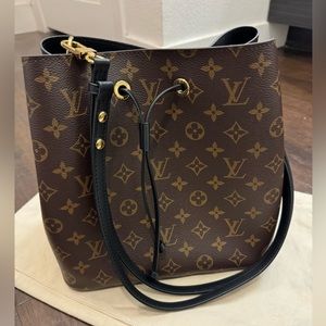 Authentic Louis Vuitton Neo Noe MM Black Monogram